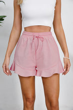 Load image into Gallery viewer, Full Size Drawstring Ruffle Hem Shorts
