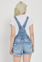 Load image into Gallery viewer, RISEN Distressed Raw Hem Denim Overalls
