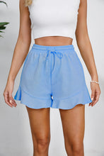 Load image into Gallery viewer, Full Size Drawstring Ruffle Hem Shorts
