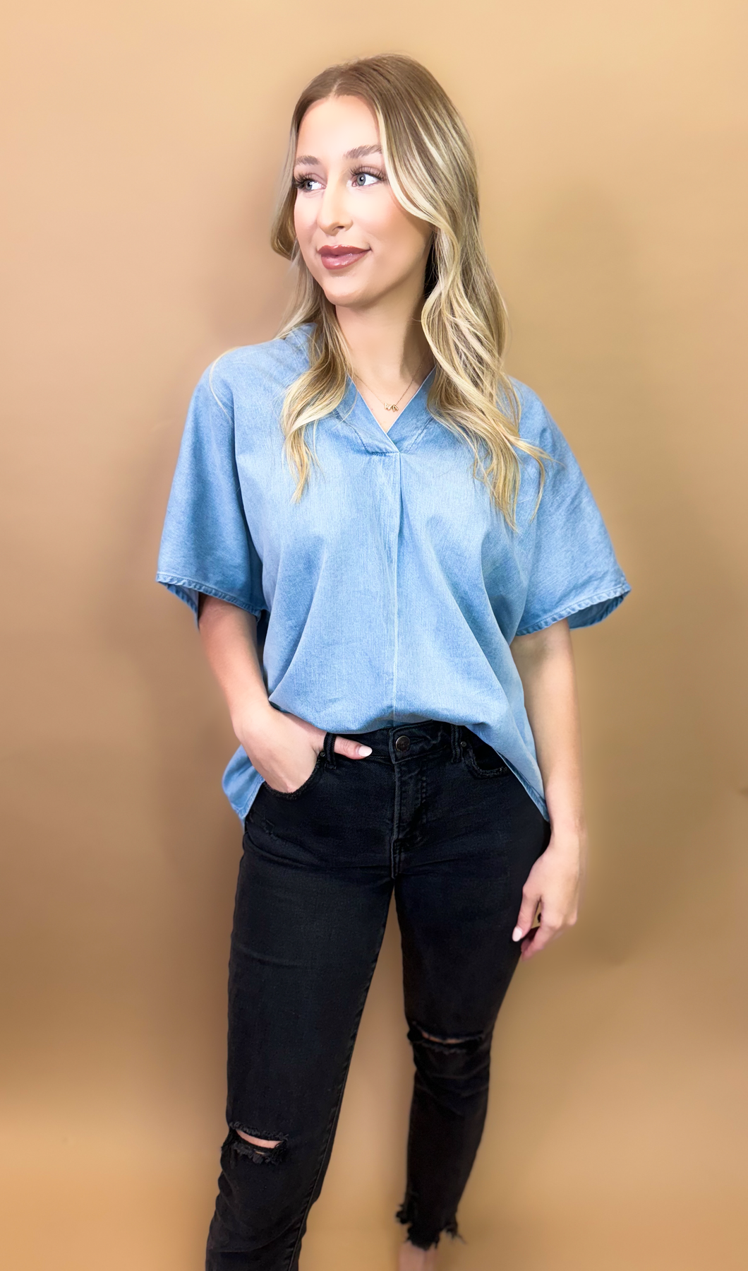 Sariah Denim Top