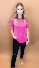 Load image into Gallery viewer, Brea Ribbed Top in Hot Pink
