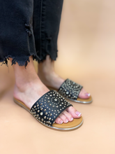 Load image into Gallery viewer, Simone Studded Slide in Black
