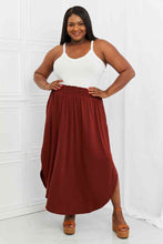 Load image into Gallery viewer, Zenana It&#39;s My Time Full Size Side Scoop Scrunch Skirt in Dark Rust
