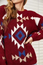 Load image into Gallery viewer, HEYSON Full Size Aztec Soft Fuzzy Sweater
