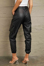 Load image into Gallery viewer, Kancan High Rise Faux Leather Joggers
