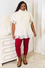 Load image into Gallery viewer, Justin Taylor Turtle Neck Fringe Poncho
