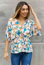 Load image into Gallery viewer, BOMBOM Floral Print Wrap Tunic Top
