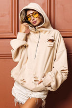 Load image into Gallery viewer, BiBi Laser Cut Long Sleeve Half Zip Hoodie
