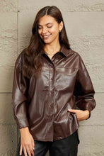 Load image into Gallery viewer, e.Luna Vegan Leather Button Down Shirt
