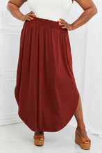 Load image into Gallery viewer, Zenana It&#39;s My Time Full Size Side Scoop Scrunch Skirt in Dark Rust
