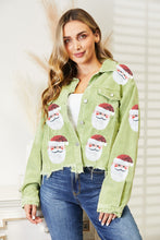 Load image into Gallery viewer, Santa Sequin Raw Hem Jacket
