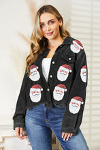 Load image into Gallery viewer, Santa Sequin Raw Hem Jacket
