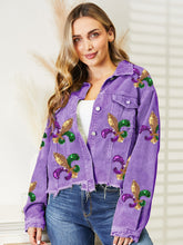 Load image into Gallery viewer, Sequin Raw Hem Jacket
