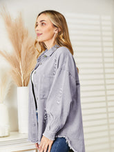 Load image into Gallery viewer, Distressed Raw Hem Denim Jacket
