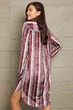 Load image into Gallery viewer, e.Luna Stripe Velvet Dress with Pockets
