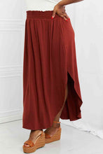 Load image into Gallery viewer, Zenana It&#39;s My Time Full Size Side Scoop Scrunch Skirt in Dark Rust
