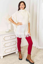 Load image into Gallery viewer, Justin Taylor Turtle Neck Fringe Poncho
