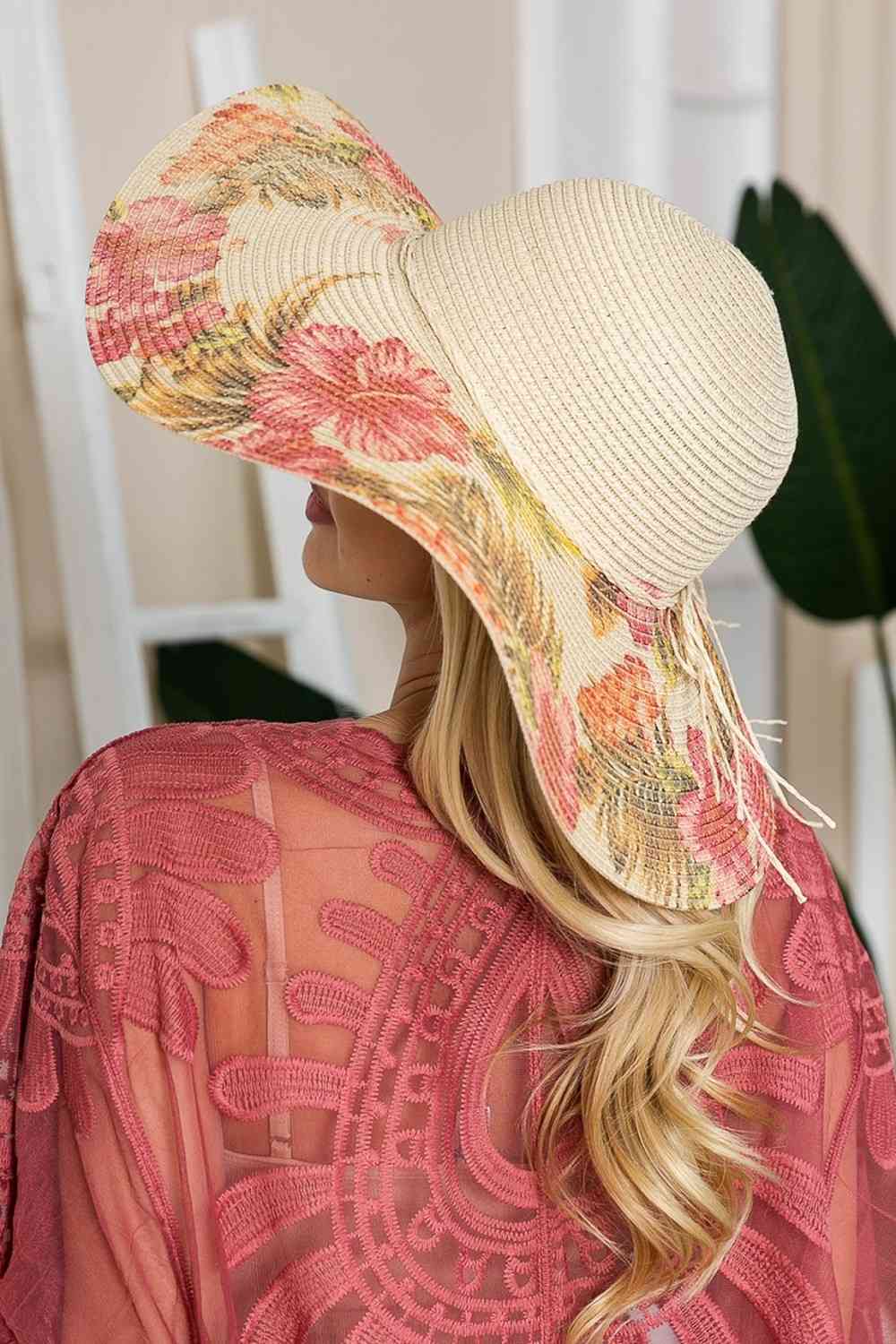 Justin Taylor Floral Bow Detail Sunhat