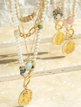 Load image into Gallery viewer, Brass Semi Stone Layered Necklace
