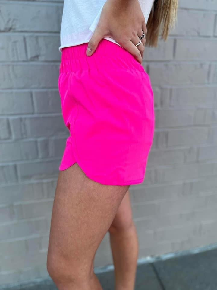 The VIBE High Waisted Windbreaker Shorts