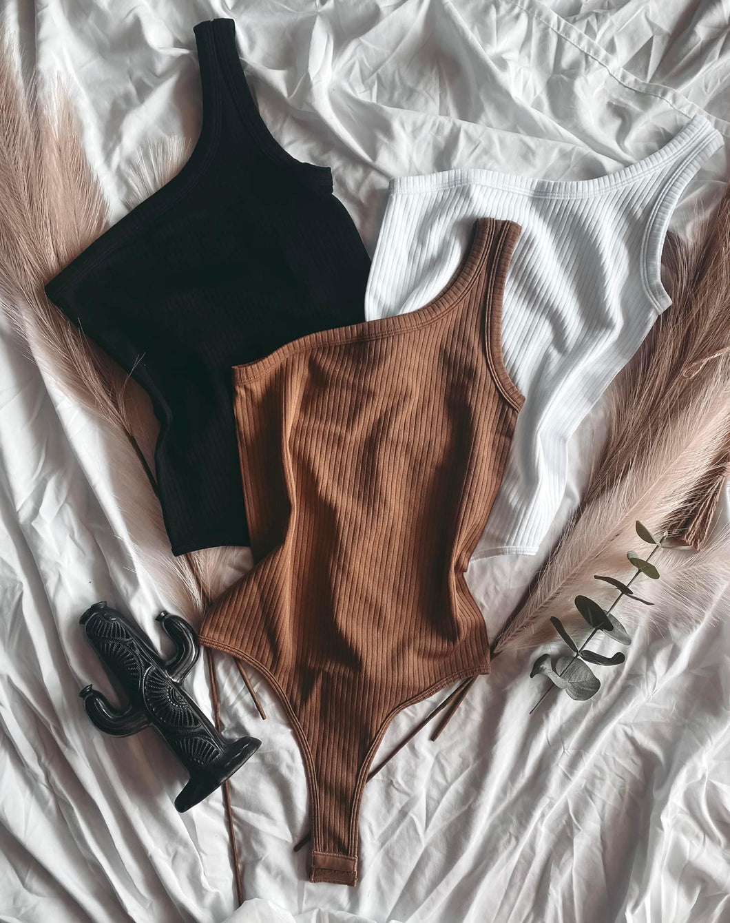 Ribbed One Shoulder Bodysuit