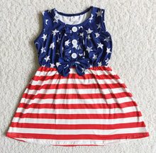 Load image into Gallery viewer, Stars &amp; Stripes 4th Of July Sleeveless Dress
