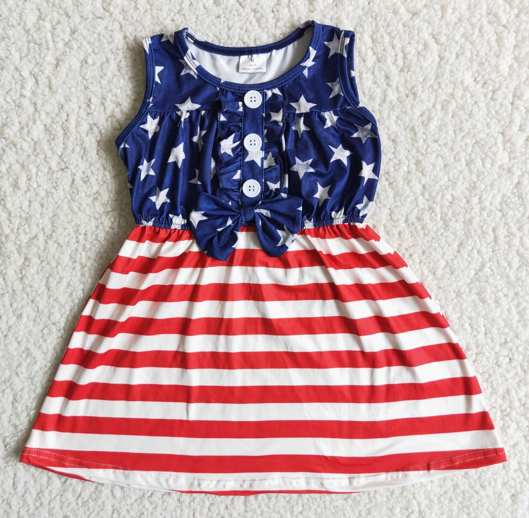 Stars & Stripes 4th Of July Sleeveless Dress