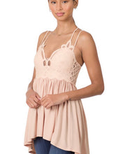 Load image into Gallery viewer, Crochet Lace Cami - Dusty Blush
