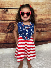 Load image into Gallery viewer, Stars &amp; Stripes 4th Of July Sleeveless Dress
